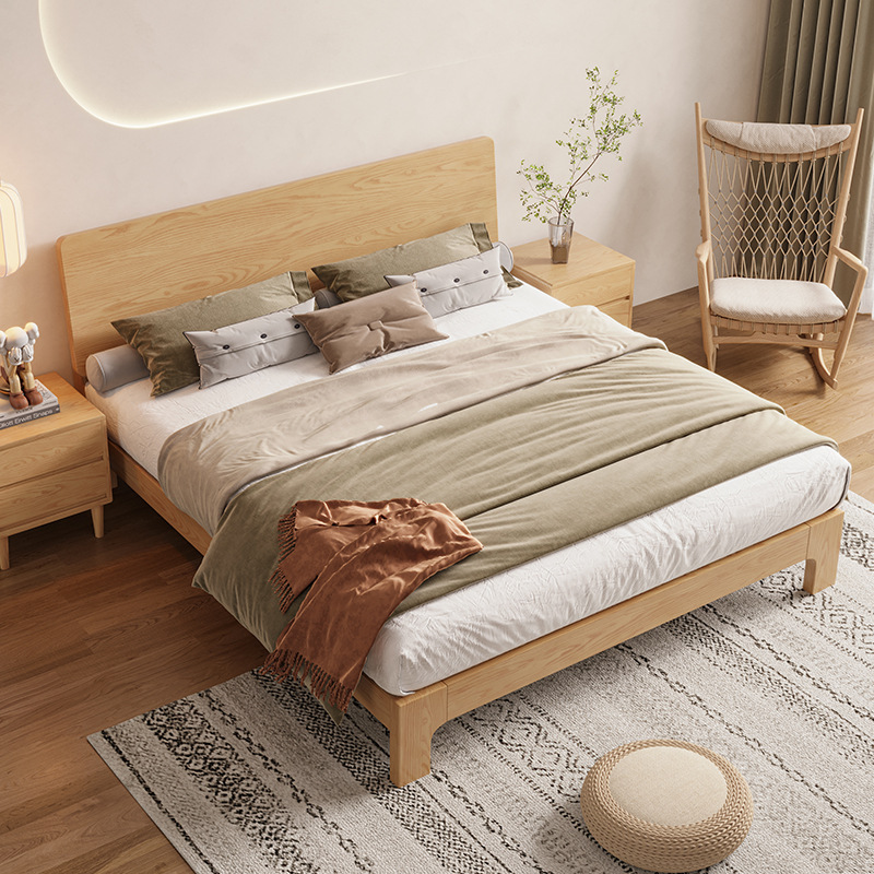 White Solid Wood Bed