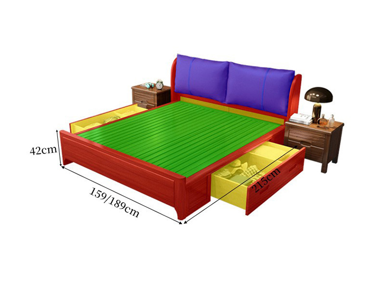 modern solid wood bed made in china