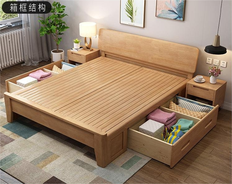 wooden king size bed