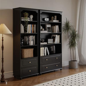 Black Solid Wood Bookcase