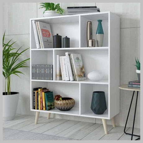 White Solid Wood Bookcase