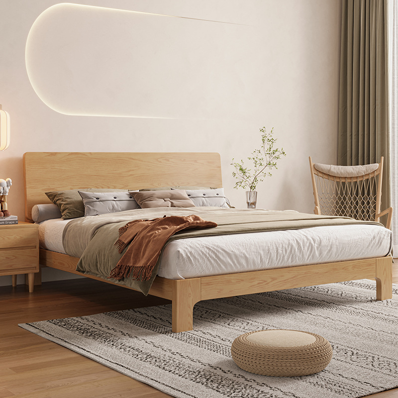 White Solid Wood Bed
