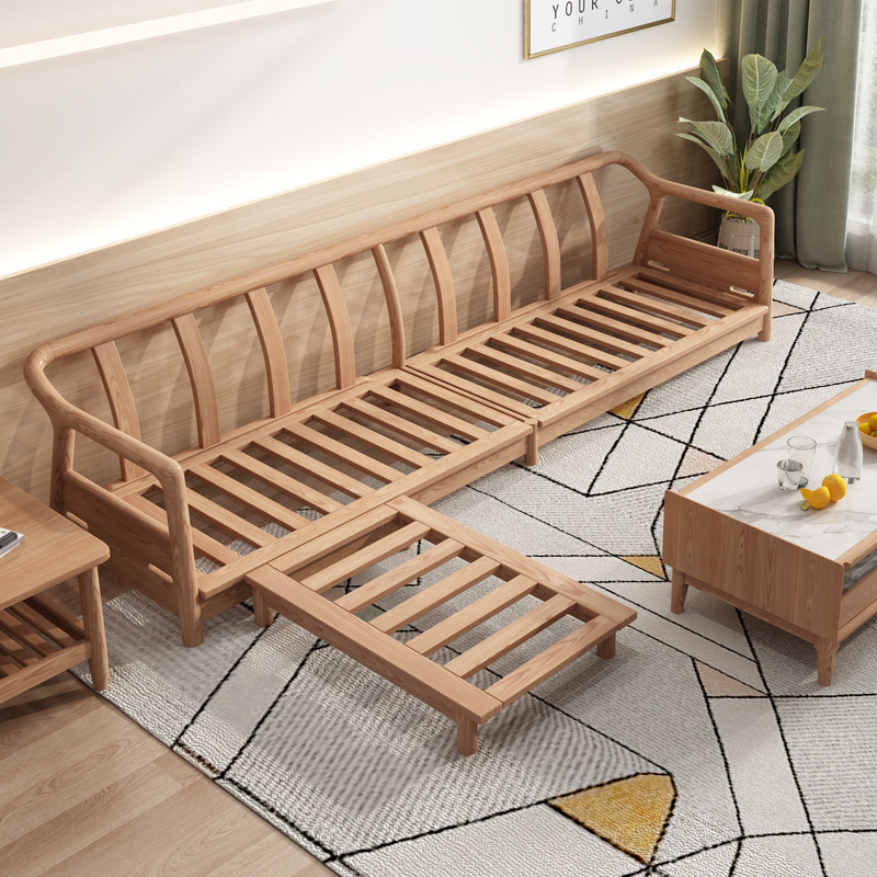 Solid Wood Leather Sofas