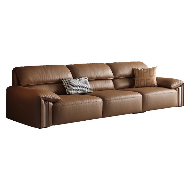 Modern Camel Leather Sofa