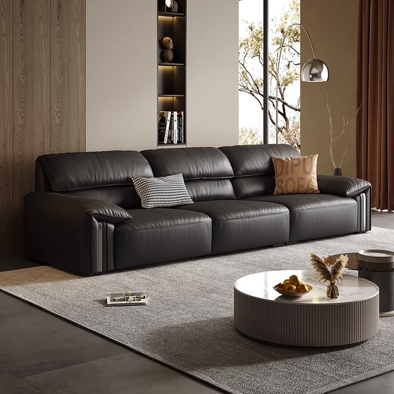Modern Camel Leather Sofa