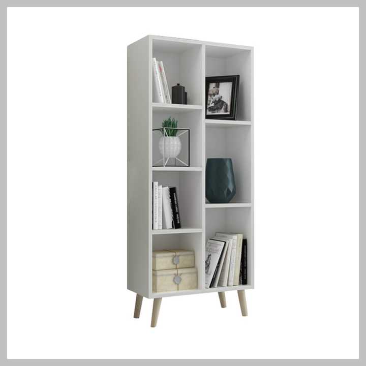 White Solid Wood Bookcase