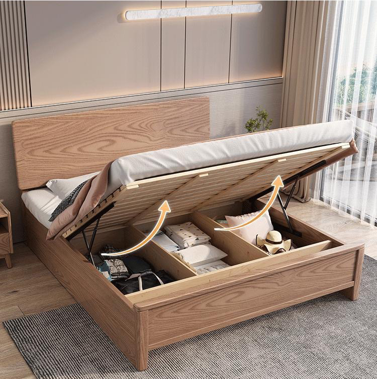 wooden bed frame with headboard