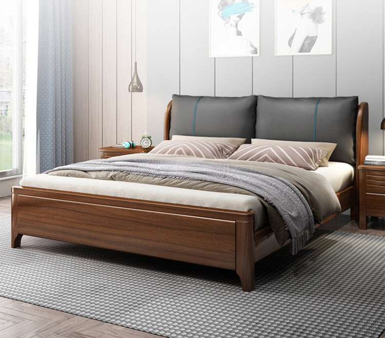 modern solid wood bed