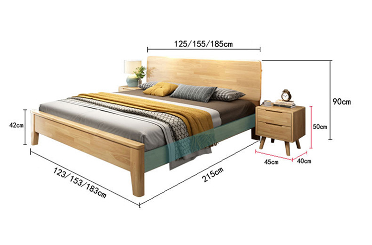 hard wood bed frame