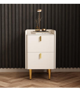 Narrow Bedside Table with Drawers
