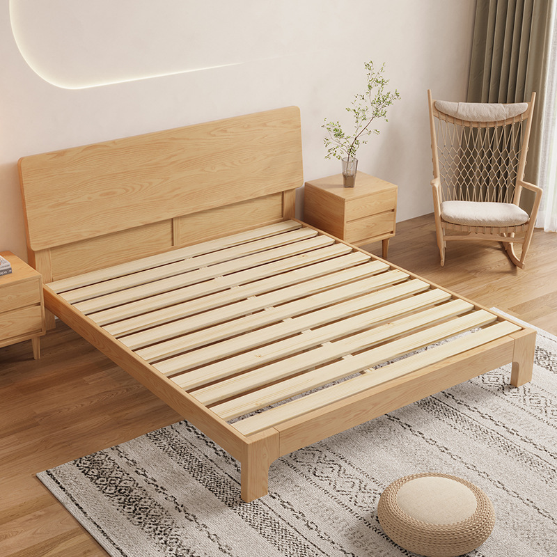White Solid Wood Bed