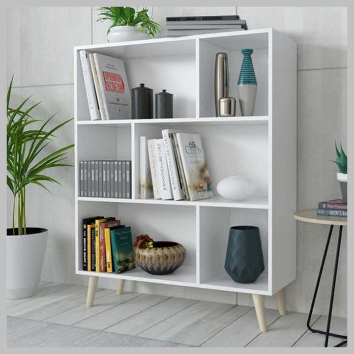 White Solid Wood Bookcase