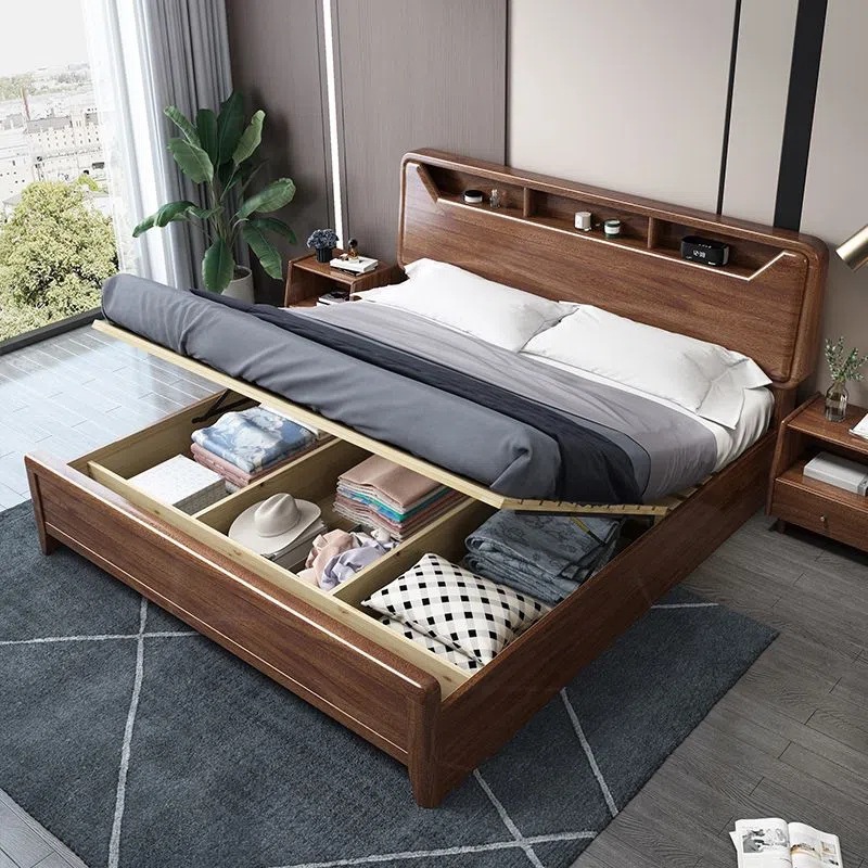 Solid Wood Bed Set