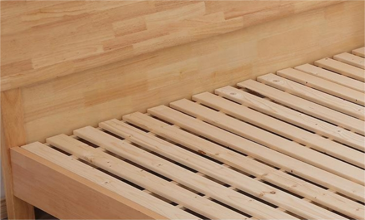 black wooden double bed