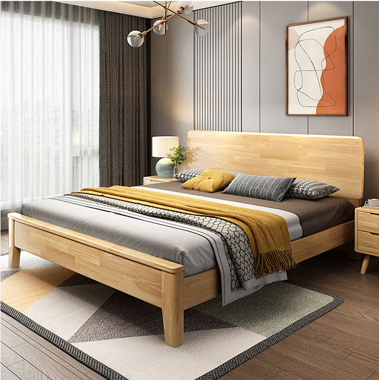 white wax wood solid wood bed