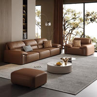 Modern Camel Leather Sofa