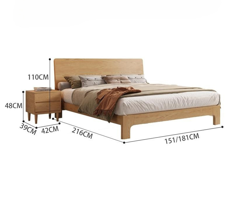 White Solid Wood Bed