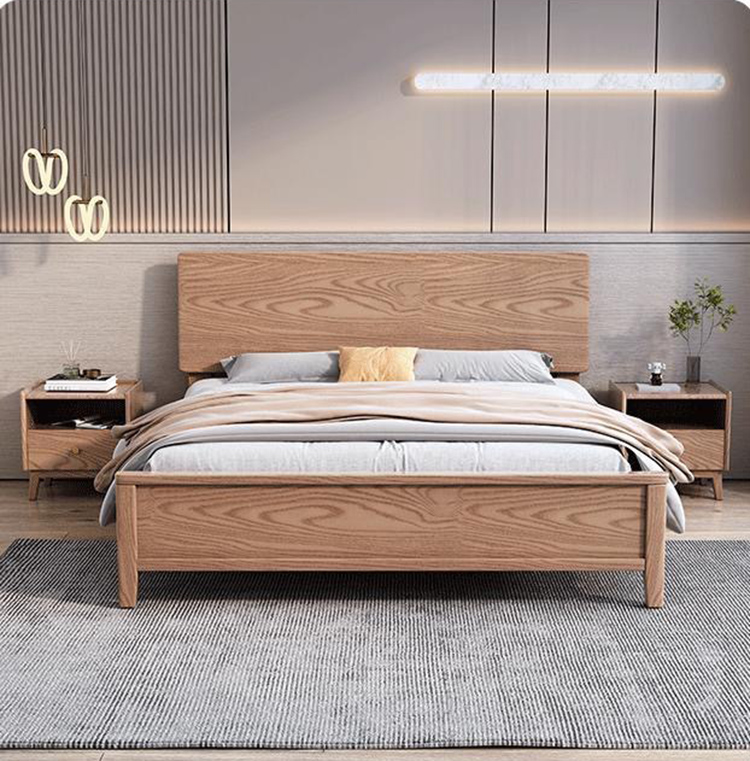 solid wooden bed