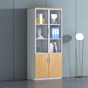 Solid Wood Bookcase with Doors