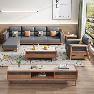Solid Wood Leather Sofas