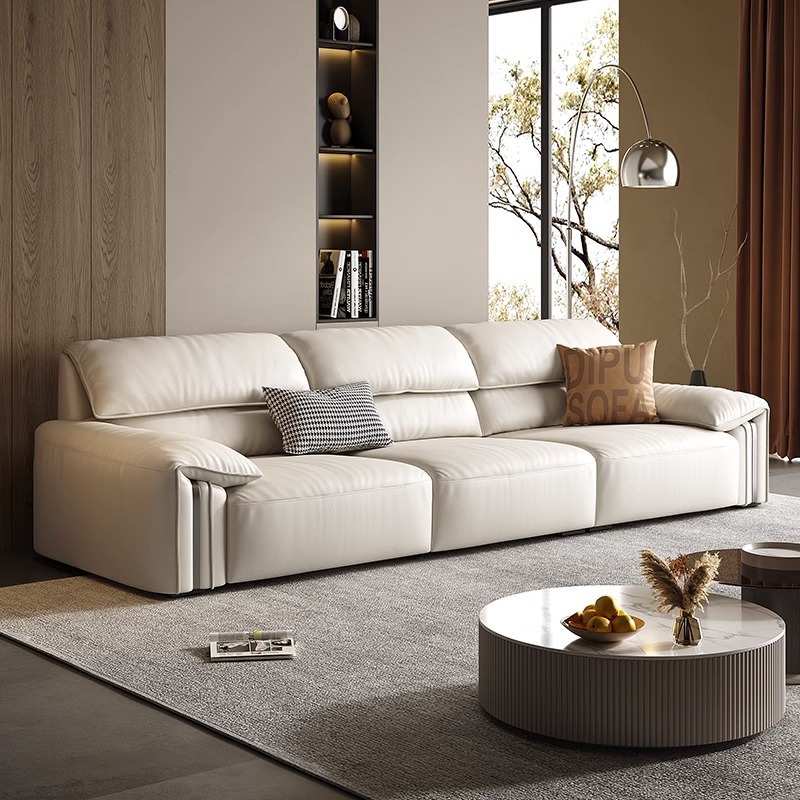 Modern Camel Leather Sofa